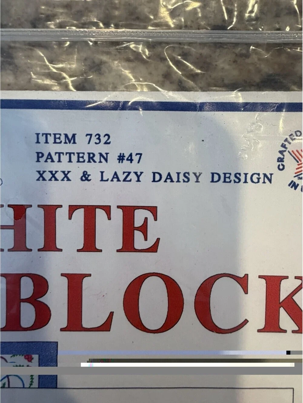 Vtg Jack Dempsey White Quilt Blocks 18” XXX & Lazy Daisy Design #47 New Rare